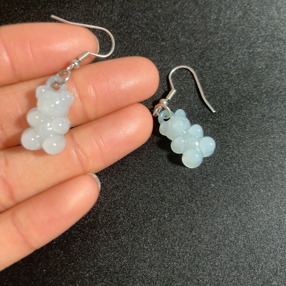 Light Blue gummy bear earrings